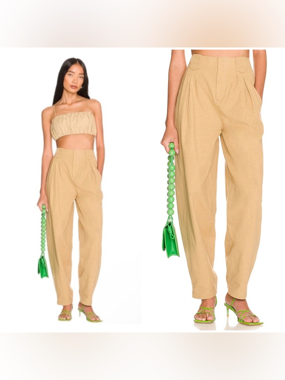 New! Song Of Style Quinn Khaki Balloon Tapered Trouser Pant Small Nwt! — image 8 of 8